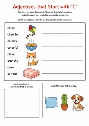 Essential Grade 2 Adjectives Starting With Letter C