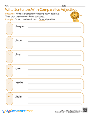 Comparative Adjectives Sentences Grammar
