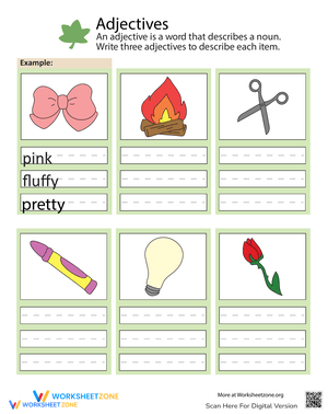 Practice Using Adjectives Grammar Skills