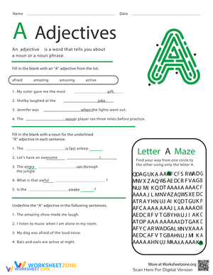 Learn A Adjectives Grammar Practice Now
