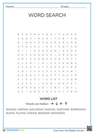 WORD SEARCH KELAS 4