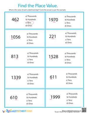 Find Base 10 Place Value Bonanza