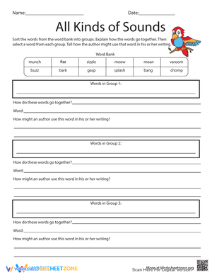 Exploring All Kinds of Sounds Worksheet