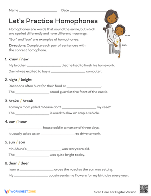 Let's Practice Homophones