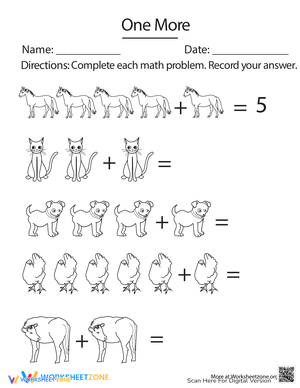 One More: A Fun Counting Practice Worksheet