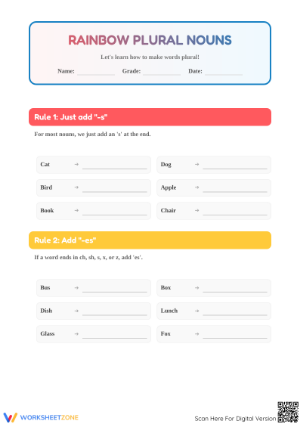 Essential Plural Nouns Worksheet | Grade 2 Printable