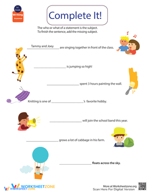 Grammar Subjects: Identifying Sentence Subjects