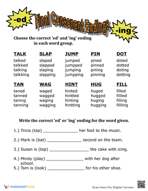 Final Consonant Endings