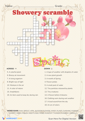 Showery Scramble: Unscramble the Words