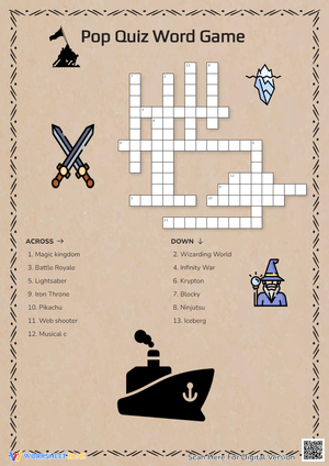 Pop Quiz Word Game