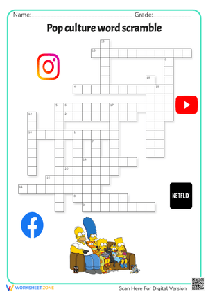 Pop Culture Word Scramble