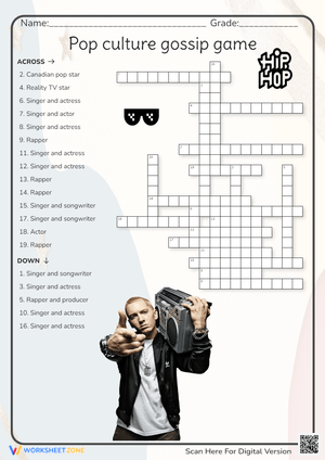 Pop Culture Gossip Game: Test Your Knowledge Worksheet
