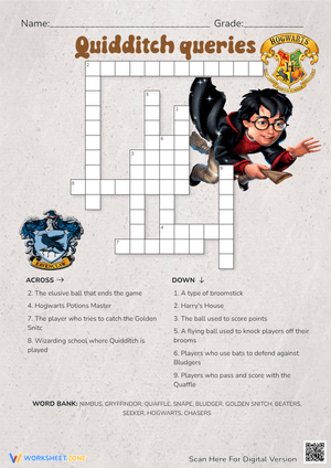 Quidditch Queries: A Harry Potter Sports Worksheet