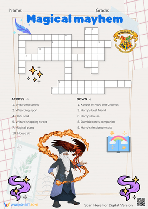 Magical Mayhem: A Harry Potter Adventure Worksheet