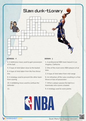 Basketball Crossword Puzzle - NBA Vocabulary Fun!