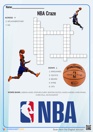 NBA Trivia Fill in the Blanks Worksheet