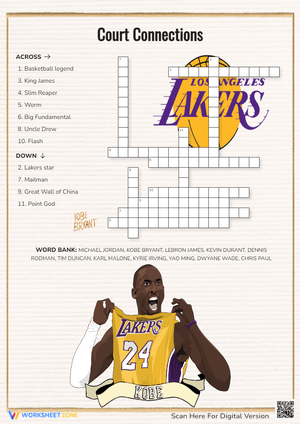 Basketball Legends Crossword - NBA Stars & Terms Puzzle