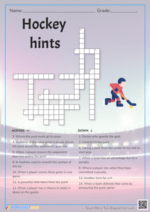 Hockey Hints: A Fun Hockey Word Puzzle Game