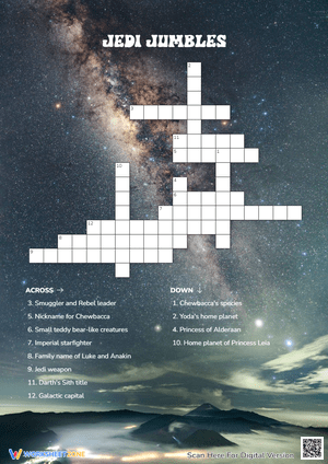 Jedi Jumbles Crossword Puzzle