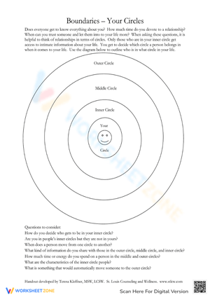 Boundaries Circle Worksheet