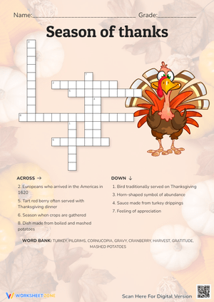 Thanksgiving Vocabulary Puzzle 