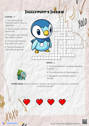 Jigglypuff's Jigsaw Crossword Puzzle