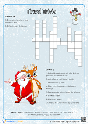 Tinsel Trivia Crossword Puzzle