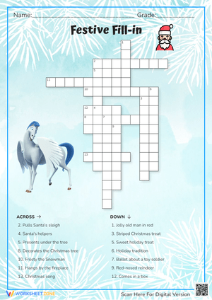 Festive Fill-In Crossword Puzzle