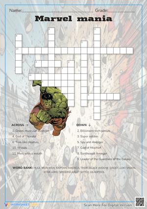 Marvel Mania Crossword Puzzle: Super Fun!