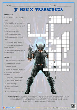 X-Men X-Travaganza: Super Word Activity