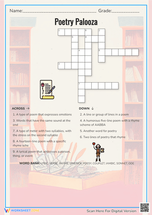Poetry Palooza Crossword Puzzle