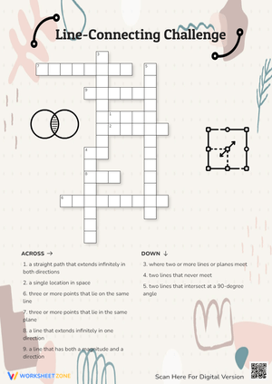 Geometry Crossword Puzzle - Line & Angle Vocabulary Challenge