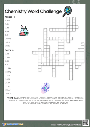 Chemistry Elements Crossword Puzzle - Periodic Table Fun!
