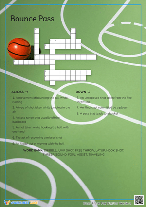 Bounce Pass Crossword Puzzle