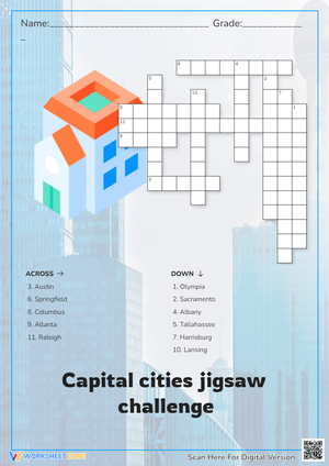 Capital Cities Jigsaw Challenge: Geography Worksheet