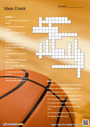Slam Dunk Crossword Puzzle