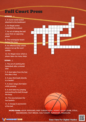 Full Court Press Crossword Puzzle
