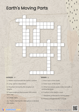 Earth's Moving Parts Crossword Puzzle