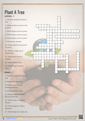 Earth Day Plant a Tree Crossword | Grade 3-5 Essential
