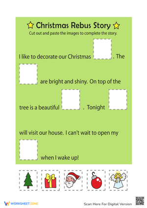 Christmas Rebus Story Worksheet