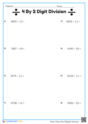4 By 2 Digit Division