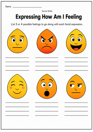 Printable Emotion Vocabulary Worksheet | Grade 6 SEL