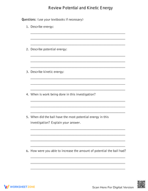 Review Potential and Kinetic Energy