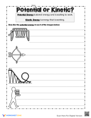 Worksheet on Potential and Kinetic Energy