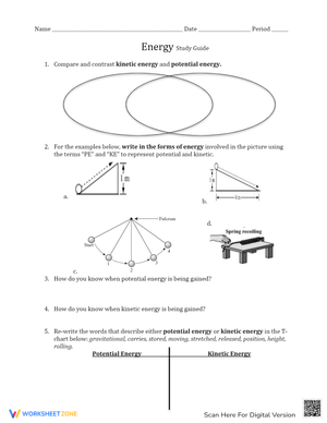 Study Guide on Potential and Kinetic Energy