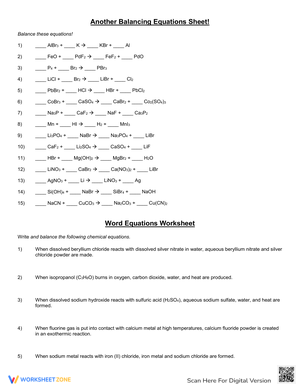 Balancing Equations Practice