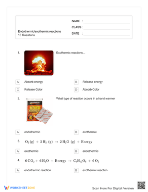 Endothermic & Exothermic Reactions Guide