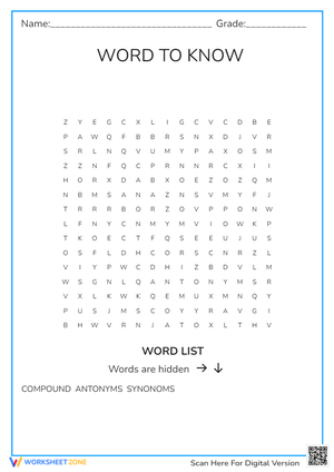 WORDS TO KNOW