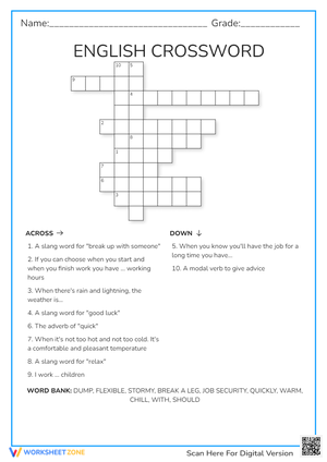 ENGLISH CROSSWORD