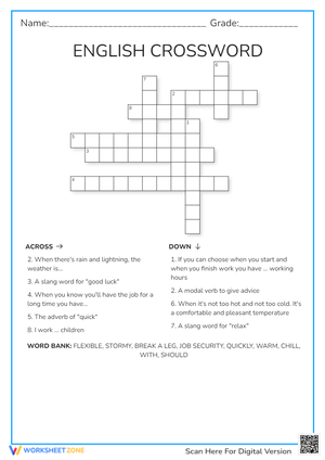 ENGLISH CROSSWORD